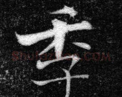 季字张即之毛笔楷书书法写法,摘自王友度墓志