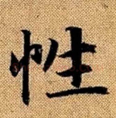 性字赵孟頫毛笔楷书写法,摘自真草千字文