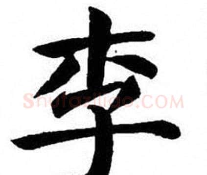 李字刘炳森毛笔楷书书法写法,摘自刘炳森毛笔楷书书法作品