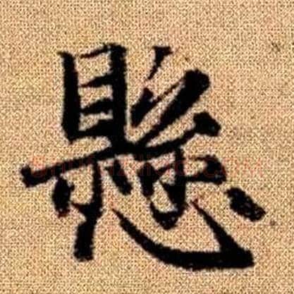懸字赵孟頫毛笔楷书写法,摘自真草千字文