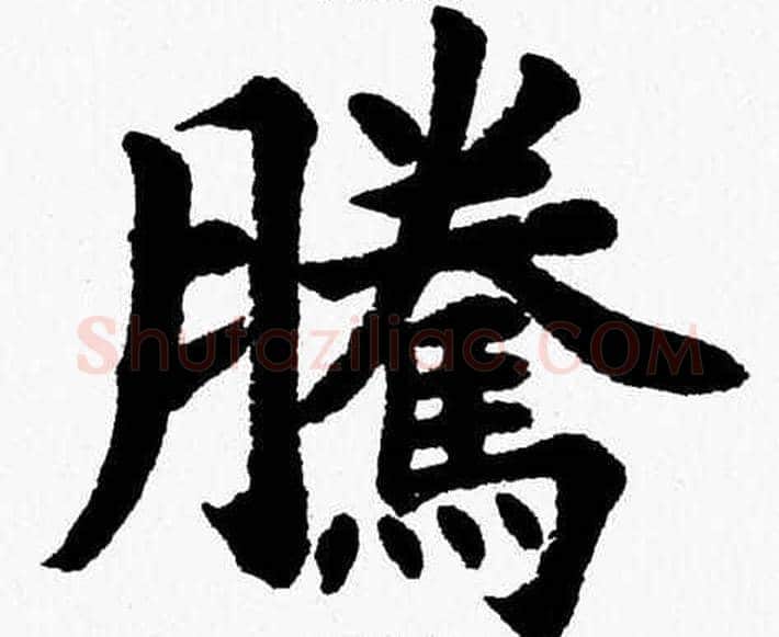 騰字杨永健毛笔楷书书法写法,摘自杨永健毛笔楷书书法作品