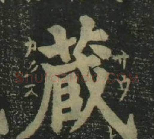 藏字姜立纲毛笔楷书书法写法,摘自四体千字文