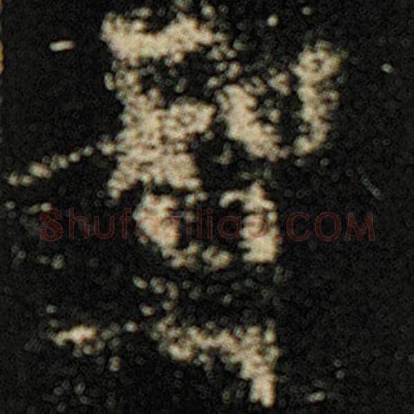 欧阳询毛笔楷书智字的写法,摘自欧阳询书法作品化度寺碑