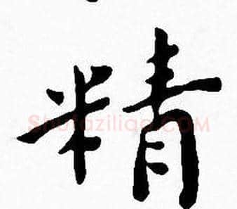 精字王宠毛笔小楷书法写法,摘自王宠毛笔小楷书法作品