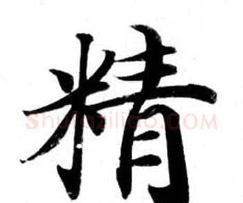 精字钟绍京佚名毛笔小楷书法写法,摘自灵飞经