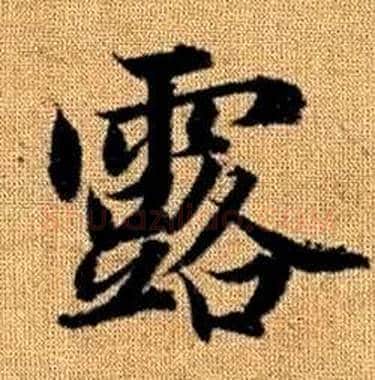 露字赵孟頫毛笔楷书写法,摘自真草千字文
