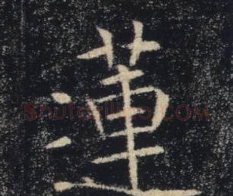 蓮字褚遂良毛笔楷书书法写法,摘自雁塔圣教序
