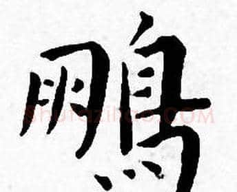 鹏字王宠毛笔小楷书法写法,摘自王宠毛笔小楷书法作品