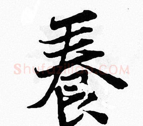 養字张即之毛笔楷书书法写法,摘自张即之毛笔楷书书法作品