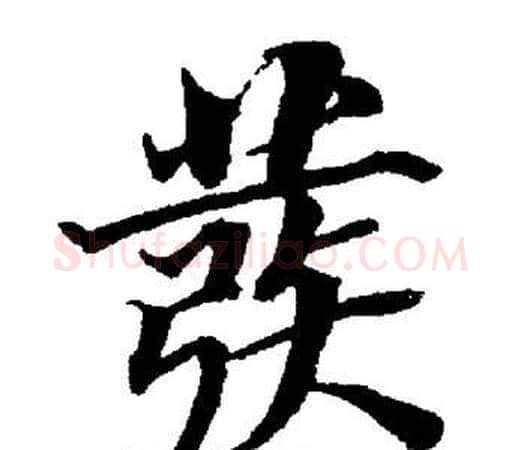 彂字董其昌毛笔楷书书法写法,摘自董其昌毛笔楷书书法作品