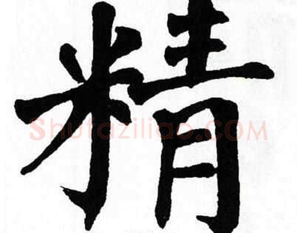精字翁闿运毛笔楷书书法写法,摘自翁闿运毛笔楷书书法作品