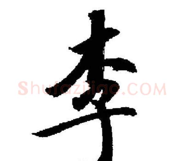 李字启功毛笔楷书书法写法,摘自启功毛笔楷书书法作品