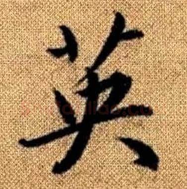 英字赵孟頫毛笔楷书写法,摘自真草千字文