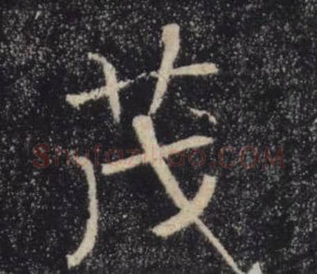 茂字褚遂良毛笔楷书书法写法,摘自雁塔圣教序