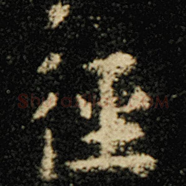 欧阳询毛笔楷书径字的写法,摘自欧阳询书法作品化度寺碑