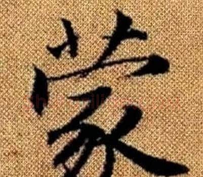 蒙字王铎毛笔楷书书法写法,摘自真草千字文
