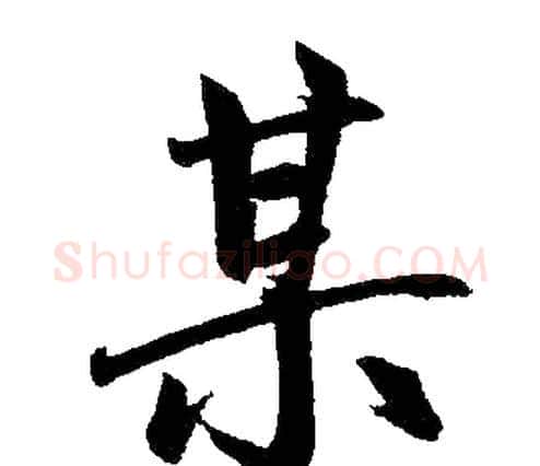 某字赵孟頫毛笔楷书写法,摘自赵孟頫毛笔楷书作品