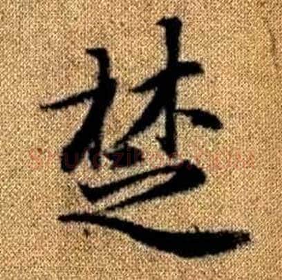 楚字赵孟頫毛笔楷书写法,摘自真草千字文