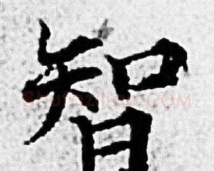 智字赵孟頫毛笔小楷写法,摘自赵孟頫毛笔小楷作品