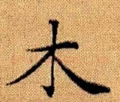 木字王铎毛笔楷书书法写法,摘自真草千字文