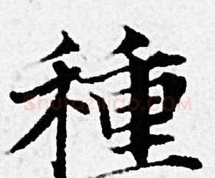 種字赵孟頫毛笔小楷写法,摘自赵孟頫毛笔小楷作品