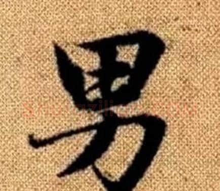 男字王铎毛笔楷书书法写法,摘自真草千字文