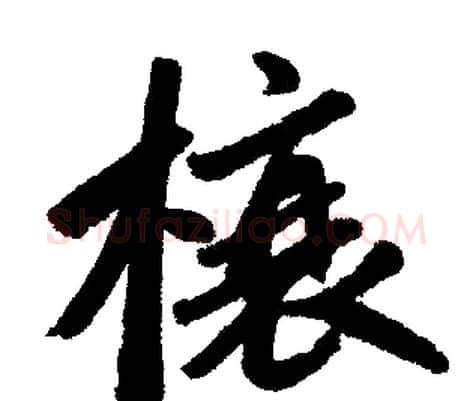 榱字赵孟頫毛笔楷书写法,摘自赵孟頫毛笔楷书作品