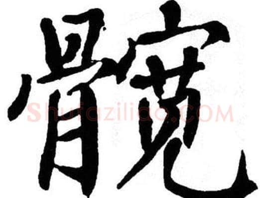 髋字翁闿运毛笔楷书书法写法,摘自翁闿运毛笔楷书书法作品