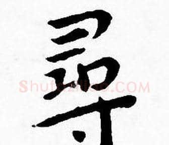 尋字王宠毛笔小楷书法写法,摘自王宠毛笔小楷书法作品