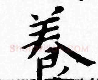 養字王宠毛笔小楷书法写法,摘自王宠毛笔小楷书法作品