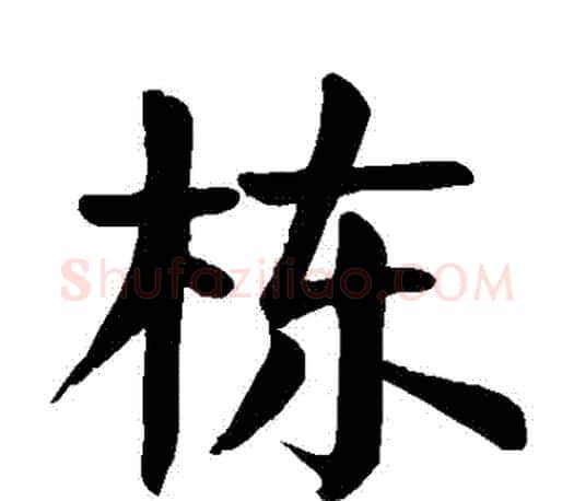 棟字颜真卿毛笔楷书写法,摘自颜真卿毛笔楷书作品