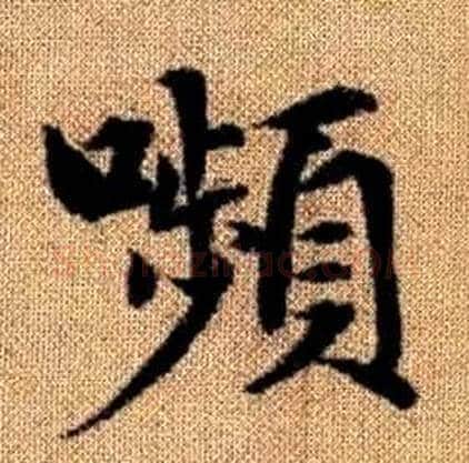 嚬字赵孟頫毛笔楷书写法,摘自真草千字文