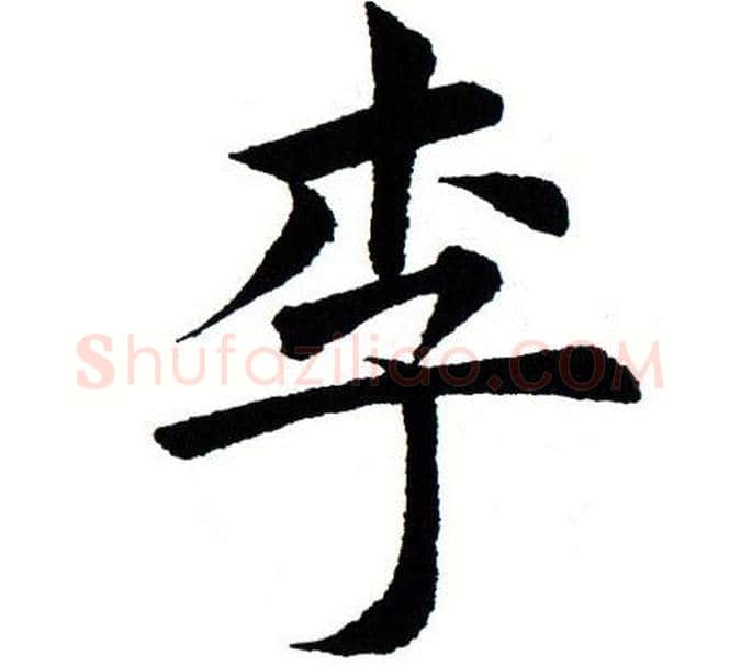 李字田蕴章毛笔楷书书法写法,摘自田蕴章毛笔楷书书法作品