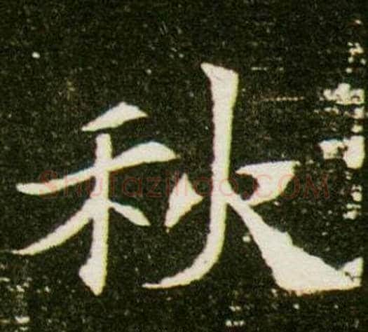 秋字杨秀毛笔小楷书法写法,摘自董美人墓志铭