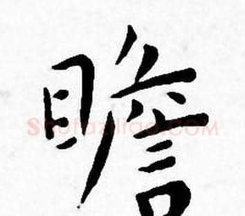 瞻字王宠毛笔小楷书法写法,摘自王宠毛笔小楷书法作品