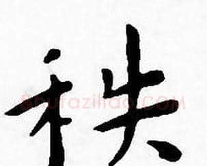 秩字王宠毛笔小楷书法写法,摘自王宠毛笔小楷书法作品