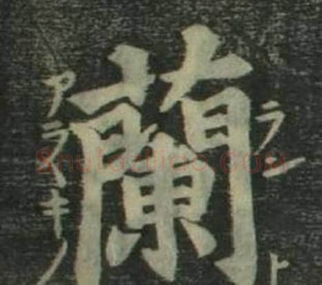 蘭字姜立纲毛笔楷书书法写法,摘自四体千字文