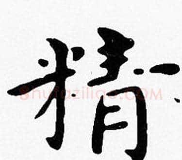 精字沈度毛笔楷书书法写法,摘自沈度毛笔楷书书法作品