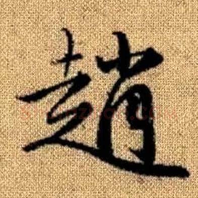 趙字赵孟頫毛笔楷书写法,摘自真草千字文