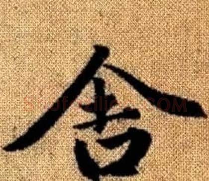 舍字王铎毛笔楷书书法写法,摘自真草千字文