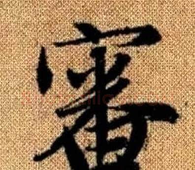 審字王铎毛笔楷书书法写法,摘自真草千字文