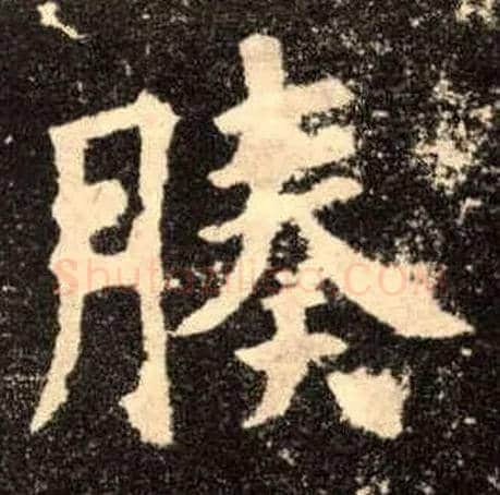 腠毛笔楷书写法,摘自唐欧阳询九成宫醴泉铭