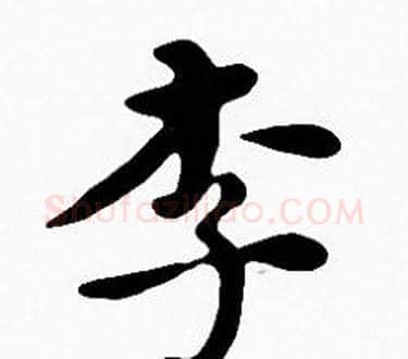 李字沈度毛笔楷书书法写法,摘自沈度毛笔楷书书法作品