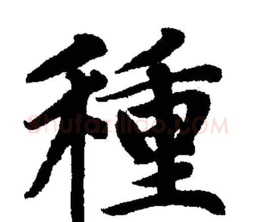 種字赵孟頫毛笔楷书写法,摘自赵孟頫毛笔楷书作品