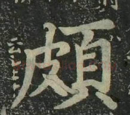 頗字姜立纲毛笔楷书书法写法,摘自四体千字文