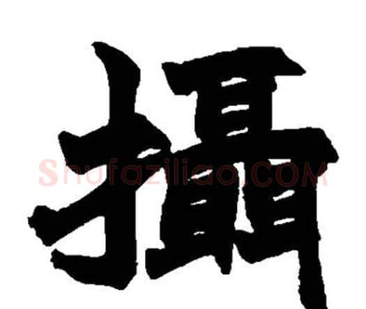 摄字赵之谦毛笔楷书书法写法,摘自赵之谦毛笔楷书书法作品