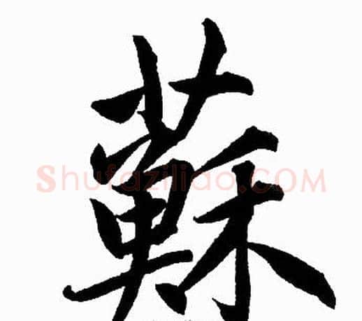蘇字王铎毛笔楷书书法写法,摘自王铎毛笔楷书书法作品