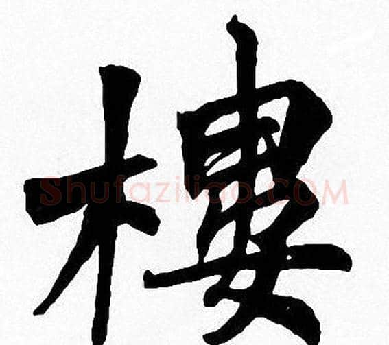 樓字周慧珺毛笔楷书书法写法,摘自周慧珺毛笔楷书书法作品