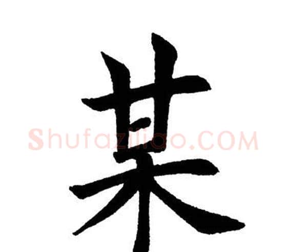 某字田英章毛笔楷书书法写法,摘自田英章毛笔楷书书法作品