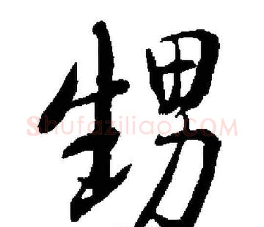甥字启功毛笔楷书书法写法,摘自启功毛笔楷书书法作品
